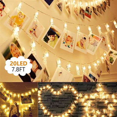 string lights with clips for photos|fairy lights with photo clips.